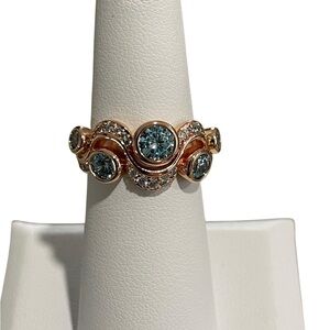 Bomb Party March 2026 “The Emily Ring” Rose Gold/Aquamarine - Size 6 NWT